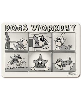 Tappetino Workday Dogs con fondo in sughero per cani