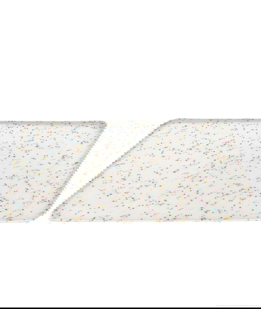 Tappetino sottociotola in silicone trasparente modello Confetti per cani e gatti 