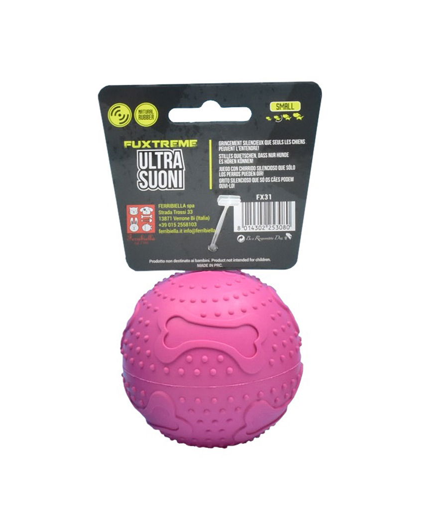 Gioco in gomma con Squeaker Silenzioso Bones Ball Fuxtreme per cani  - foto 2