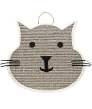 Tiragraffi a tappetino a forma di gatto per gatti in corda sisal