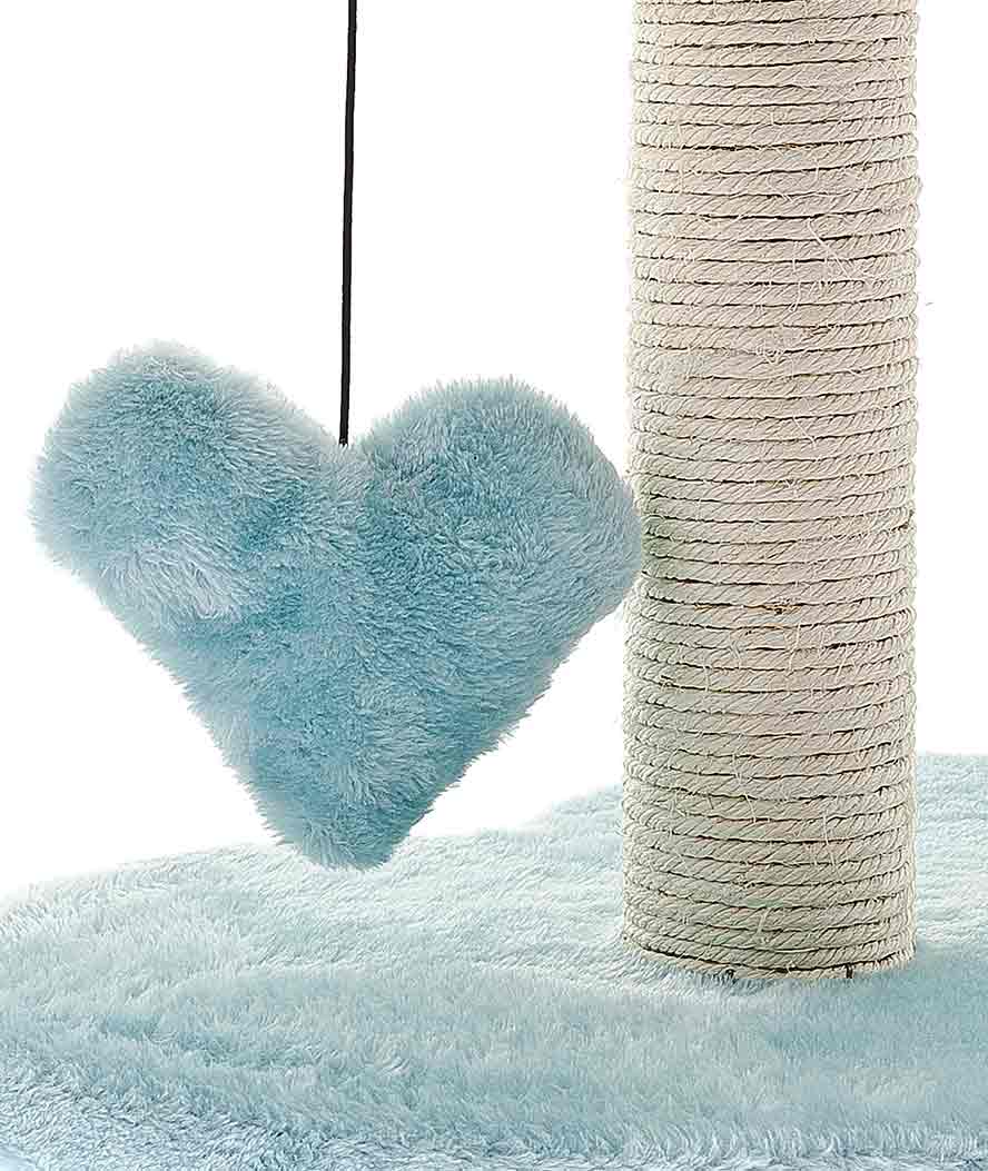 Tiragraffi a colonna con base a forma di cuore in morbido peluche per gatti - foto 1