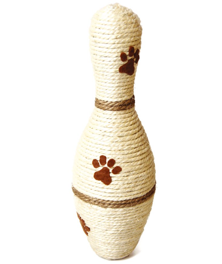 Tiragraffi in corda sisal soggetto birillo per gatti