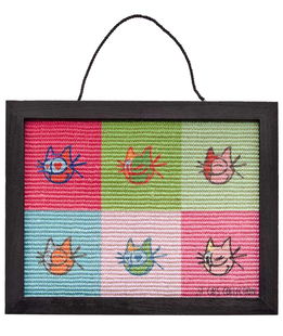 Quadro tiragraffi in legno e sisal per gatti Fizz Pop