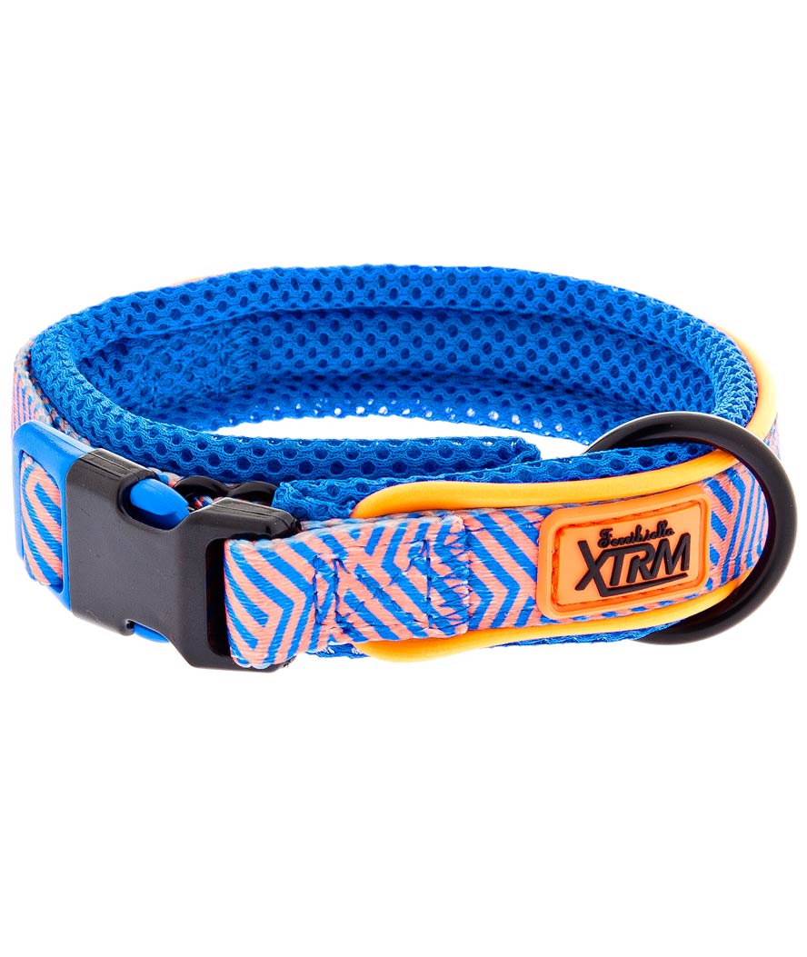 Collare resistente in mesh traspirante non strappa il pelo e non irrita la cute con bordo riflettente modello XTRM per cani