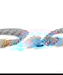 Collare modello Bohemian con fantasia e pon pon per gatti
