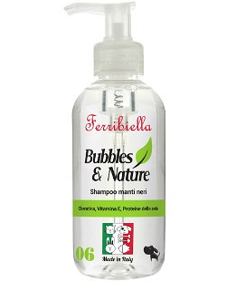 Shampoo manti neri per cani con cheratina, vitamine E, proteine della seta 250 ml