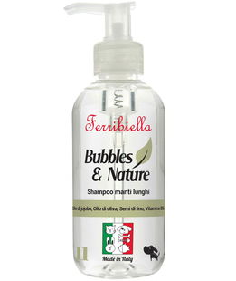 Shampoo manti lunghi per cani con semi di lino, olio di jojoba, olio di oliva e vitamina B5 250 ml