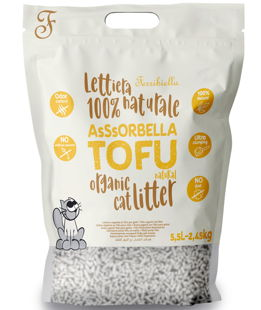Assorbella lettiera per gattic naturale al tofu 5,5 litri conf.  6 pezzi