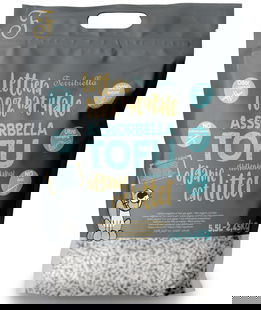 Assorbella lettiera per gatti naturale al tofu con clorexidina e carboni attivi 5,5 litri conf. 6 pezzi