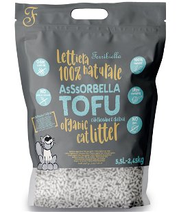 Assorbella lettiera per gatti naturale al tofu con clorexidina e carboni attivi 5,5 litri conf. 6 pezzi