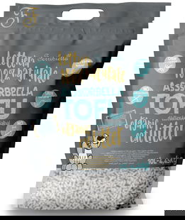 Assorbella lettiera per gatti naturale al tofu con clorexidina e carboni attivi 10 litri conf. 3 pezzi
