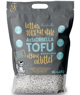 Assorbella lettiera per gatti naturale al tofu con clorexidina e carboni attivi 10 litri conf. 3 pezzi
