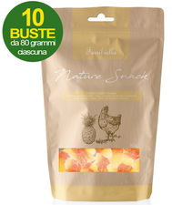 Nature Snack involtini di pollo e ananas per cani 10 buste da 80 g cad