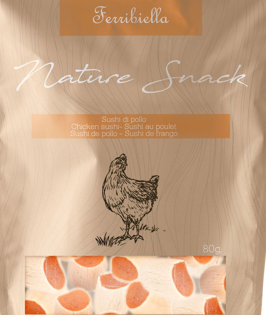 Nature Snack sushi di pollo per cani da 10 buste da 80 g cad - foto 1