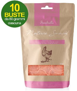 Nature Snack fettine di pollo per cani 10 buste da 80 g cad
