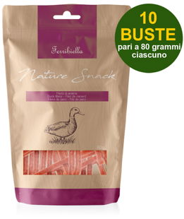 Snack Nature filetto di anatra per cani 10 buste da 80 g cad