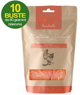 Nature Snack petto di pollo per cani 10 buste da 80 g cad