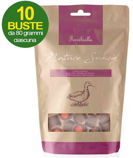 Nature Snack involtini d'anatra per cani 10 buste da 80 g cad