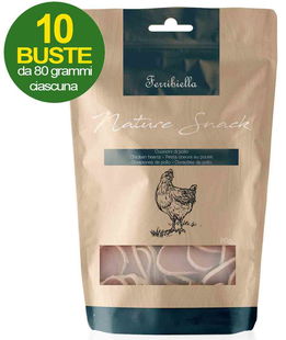 Nature Snack cuoricini di pollo per cani 10 buste da 80 g cad