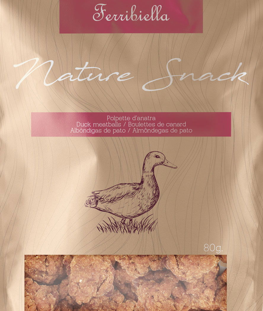 Nature Snack polpette d'anatra per cani 10 buste da 80 g cad - foto 1