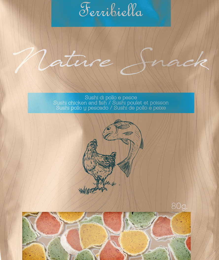 Nature Snack sushi di pollo e pesce per cani 10 buste da 80 g cad - foto 1