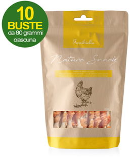 Nature Snack ossetti calcio e pollo per cani 10 buste da 80 g cad