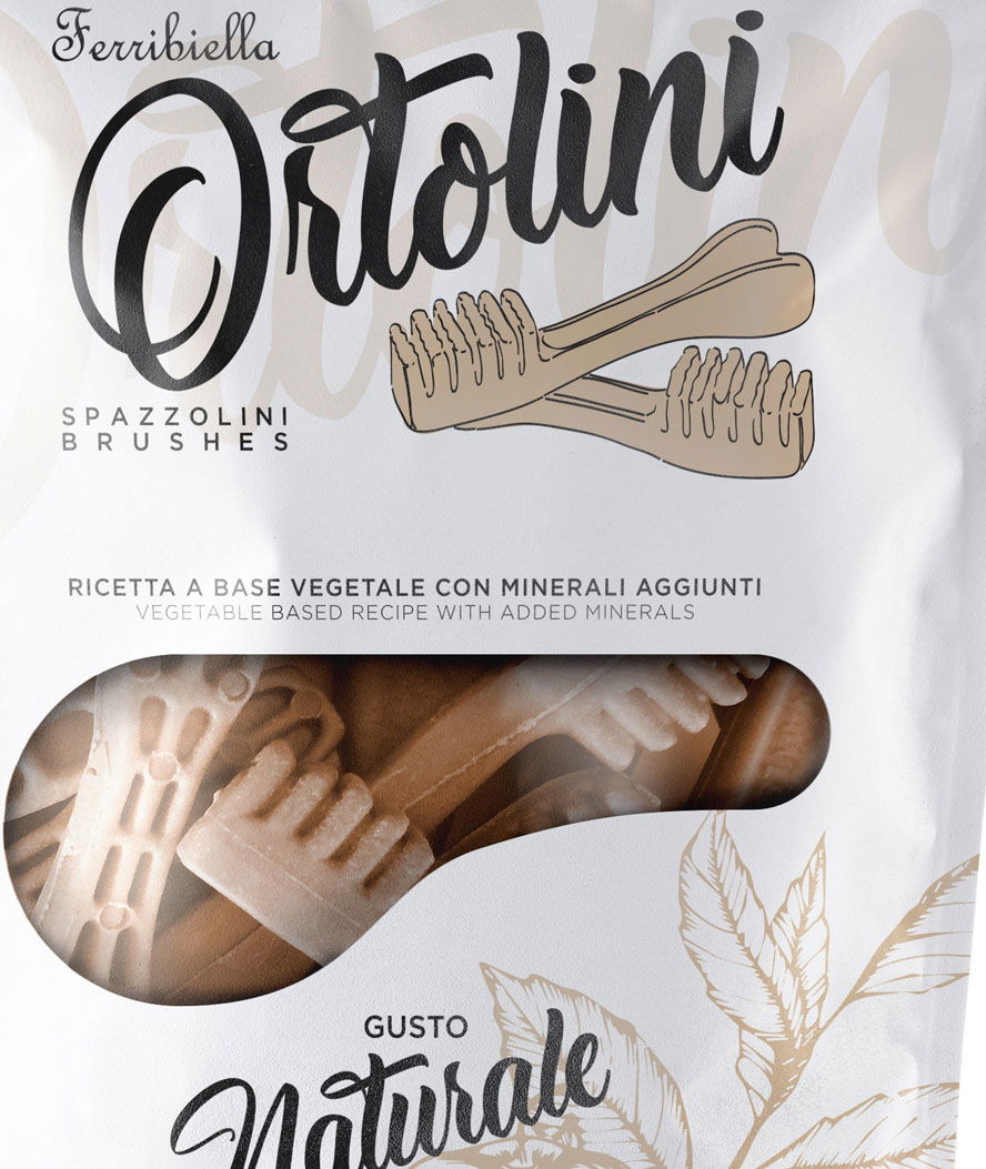 Snack Spazzolini per cani gusto Ortolini naturale misura Medium 8 buste da 180 g ciascuna - foto 1