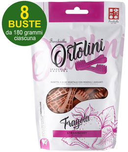 Ortolini snack spazzolini per cani gusto fragola Small 8 buste da 180 g cad