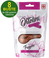 Ortolini snack barrette per cani gusto fragola misura Small 8 buste da 200 g cad