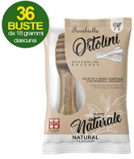Ortolini snack spazzolini per cani gusto naturale 36 mini pack da 2 pezzi ciascuno