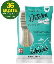 Ortolini snack spazzolini per cani gusto avocado 36 mini pack da 2 pezzi ciascuno