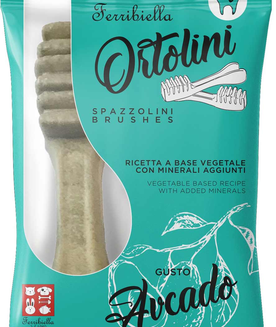 Snack Spazzolini per cani Ortolotti gusto avocado 36 mini pack da 2 pezzi ciascuno - foto 1