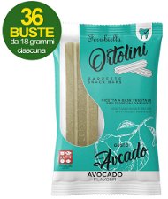 Ortolini snack barrette per cani gusto avocado 36 mini pack da 2 pezzi ciascuno
