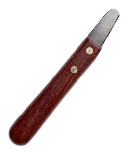 Coltello stripping corto con manico in legno