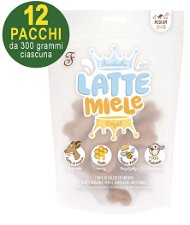 Snack Latte e miele per cani adulti di media taglia 12 buste da 300g ciascuna