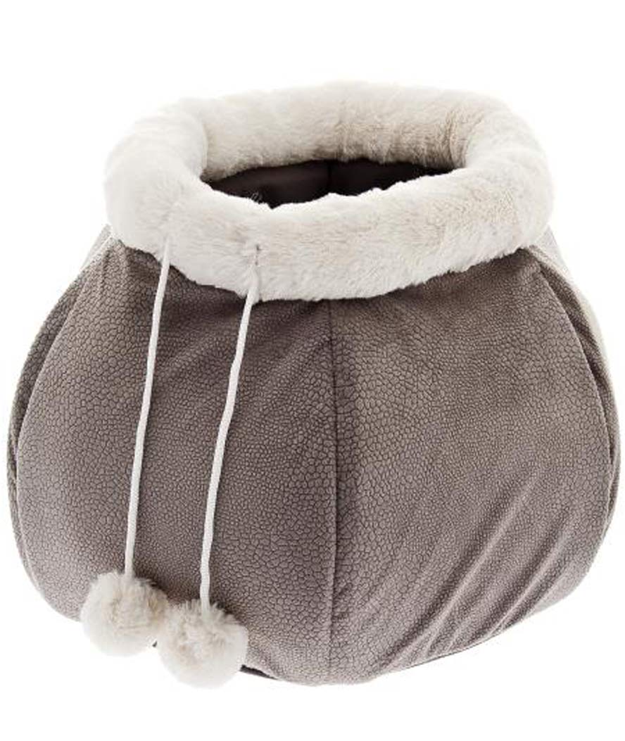 Cuccetta con interno in pile modello Warm Grey con crackle per cani e gatti