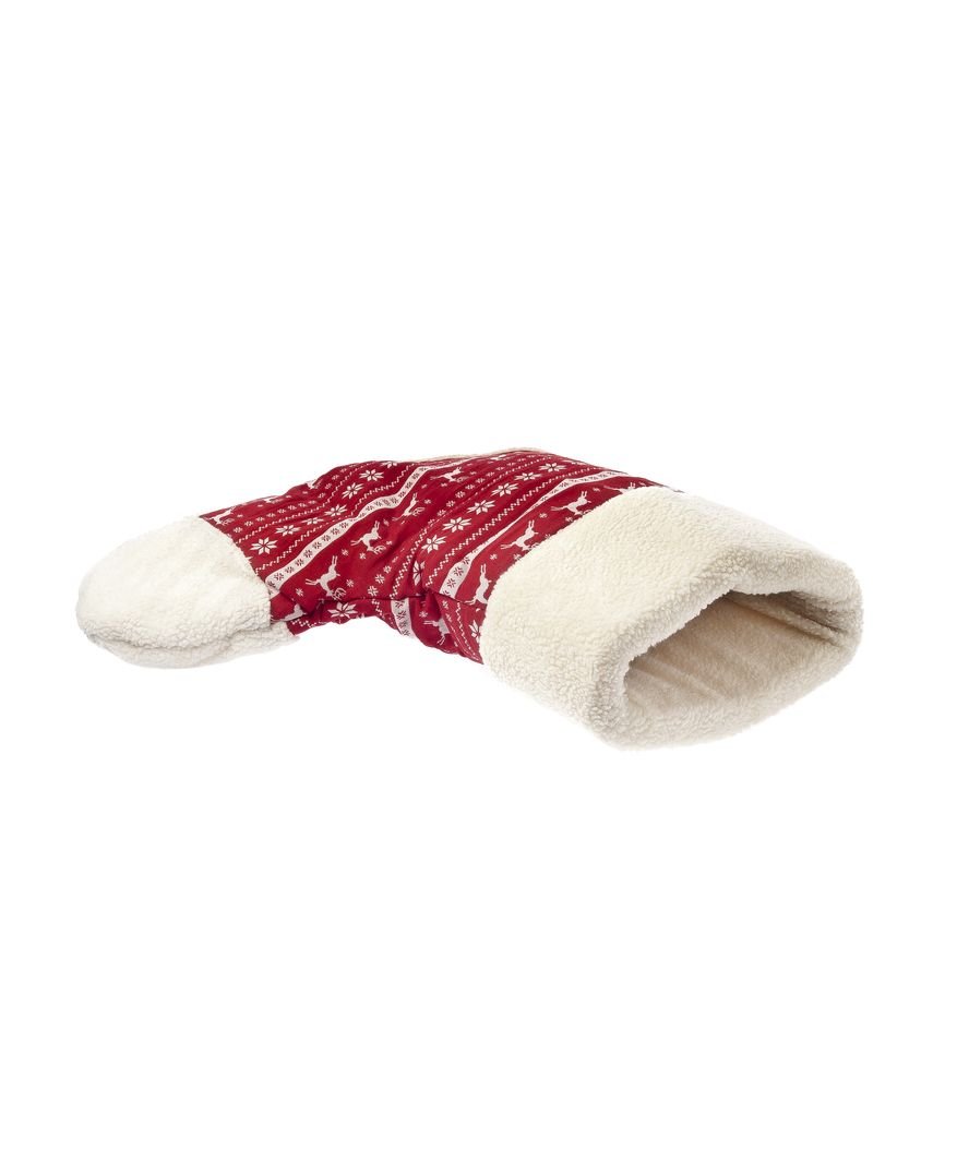 Cuccetta a calza Natale con squicker sonoro per cani e gatti