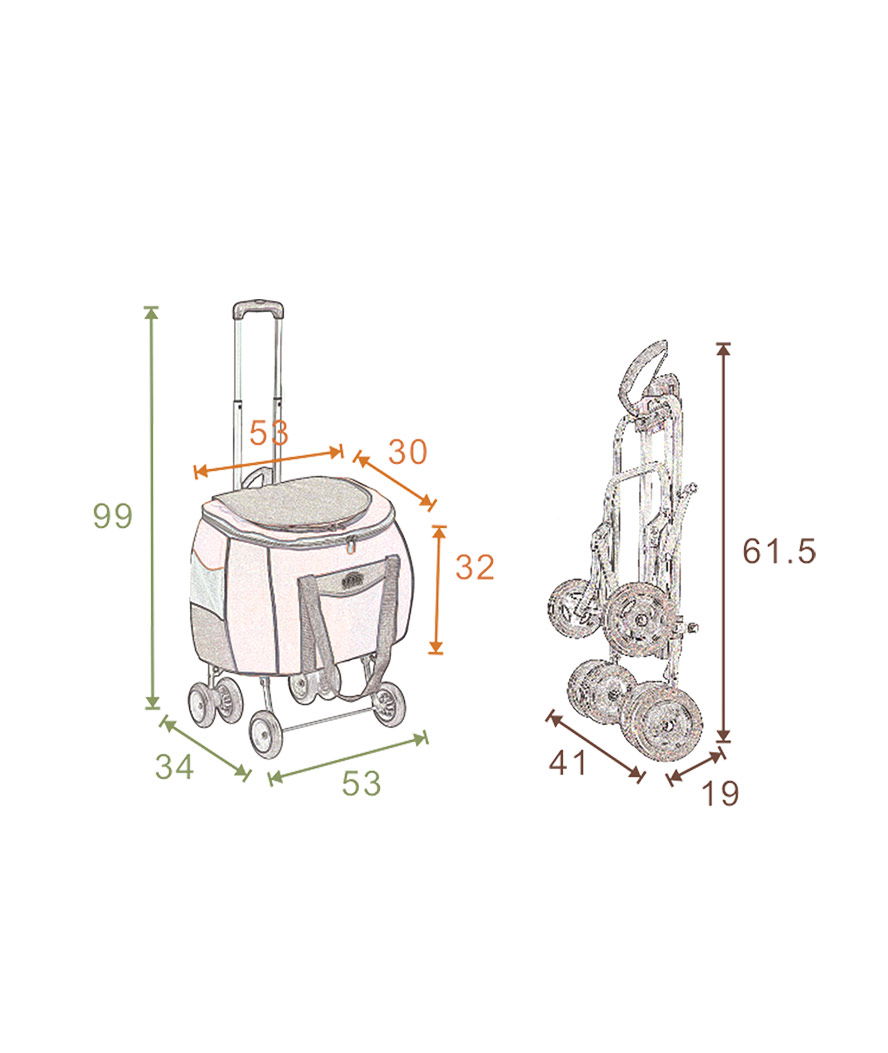 Trolley passeggino modello Travel Cart per cani e gatti  - foto 3