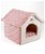 Cuccia a casetta morbida in pile fantasia pallini colorati per cani e gatti - foto 2