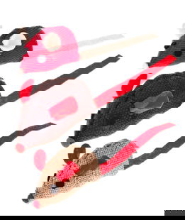 Gioco topolini canvas-feltro per gatti 6 pezzi