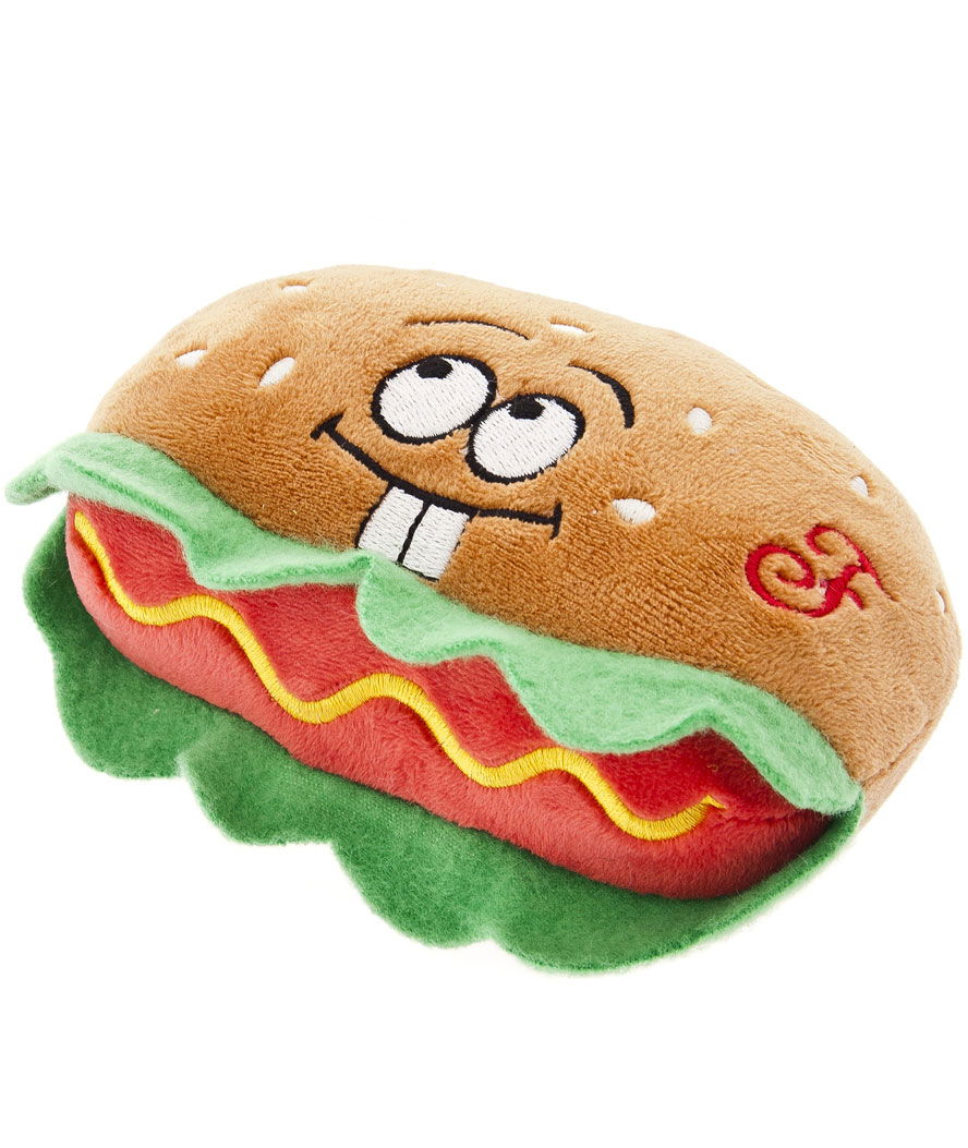 Gioco sonoro per cani modello Fluffy Hamburger set 3 pezzi