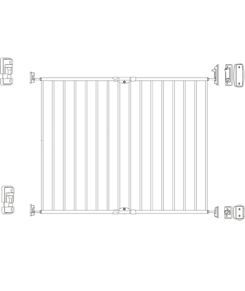 Cancelletto a muro estensibile in metallo bianco h 79cm e apertura regolabile 60 - 101cm - foto 2