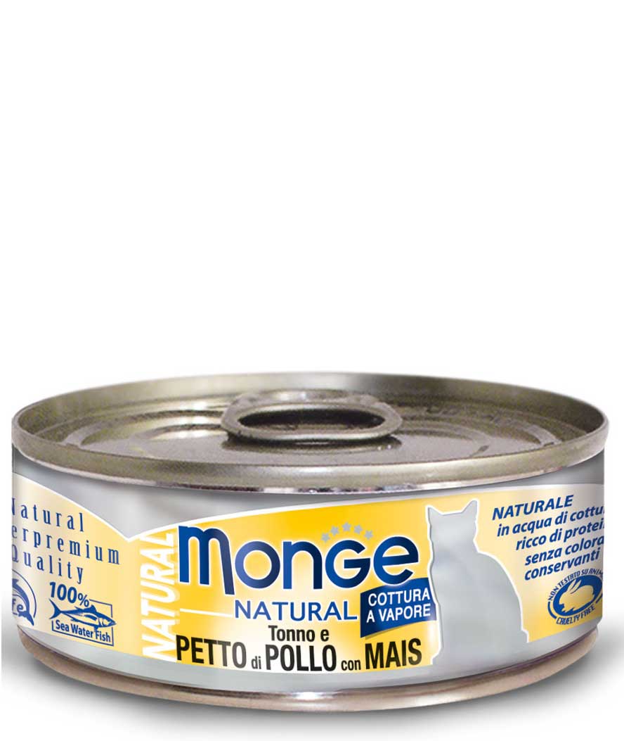 Monge Natural Superpremium Tonno e Petto di Pollo con Mais 80 g per gatti