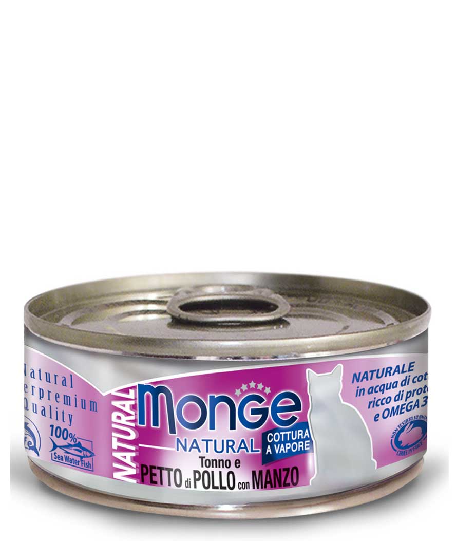 Monge Natural Superpremium Tonno e Petto di Pollo con Manzo 80 g per gatti