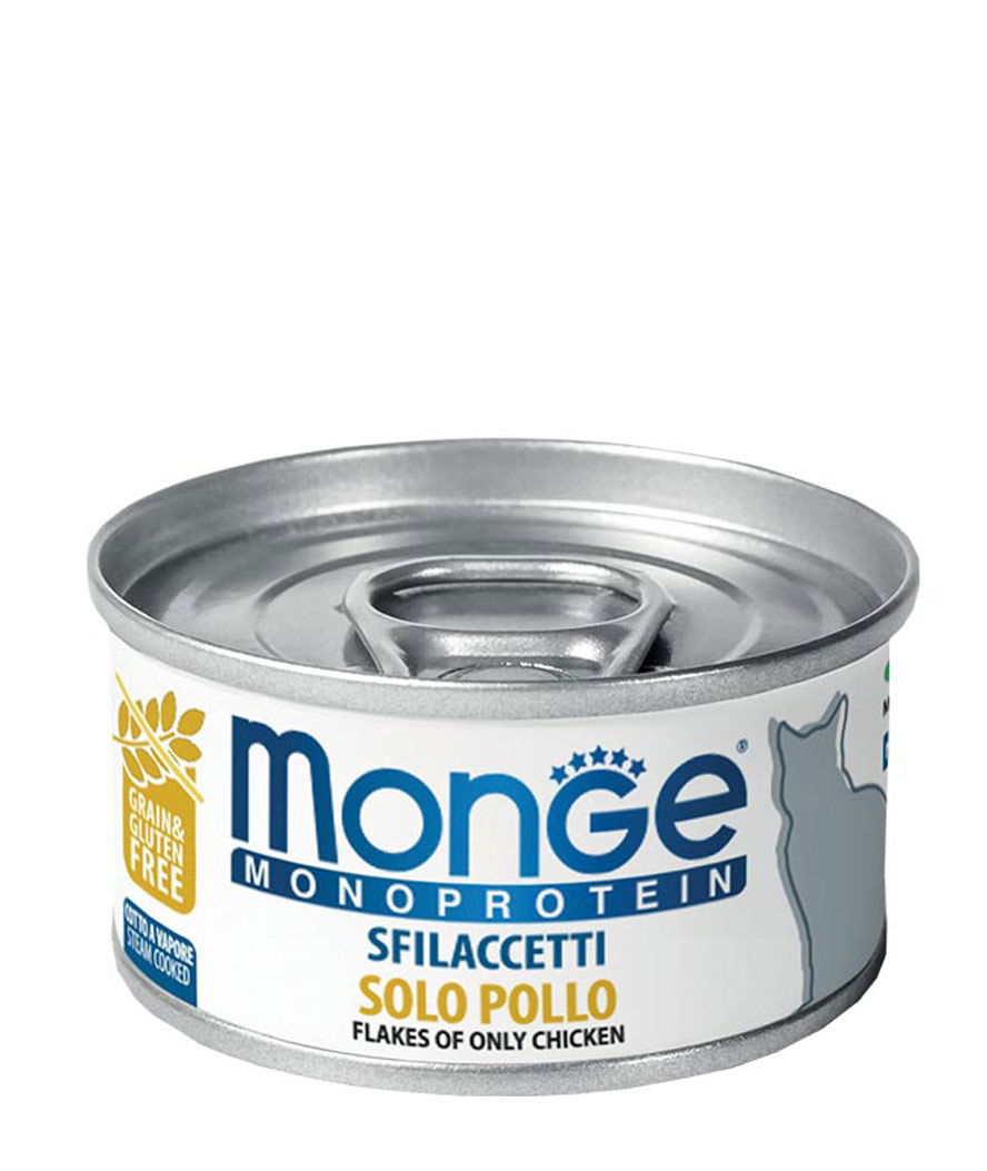 Monge sfilaccetti solo pollo 80 g per gatti