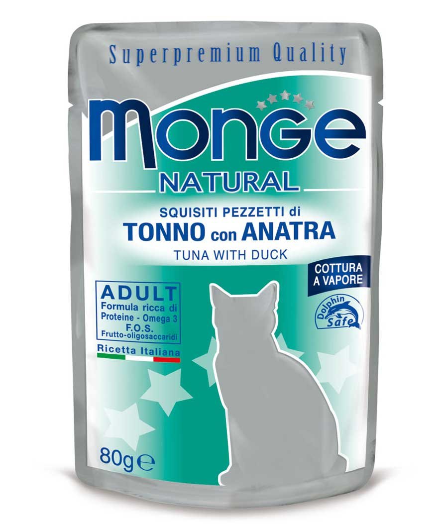 Monge Natural Superpremium Adult Tonno con Anatra 80 g per gatti