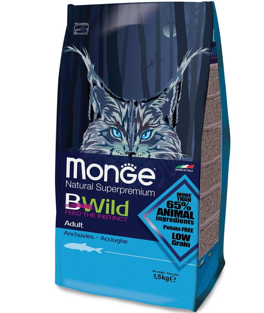 Monge BWild Feline Adult Acciughe per gatti 1,5kg