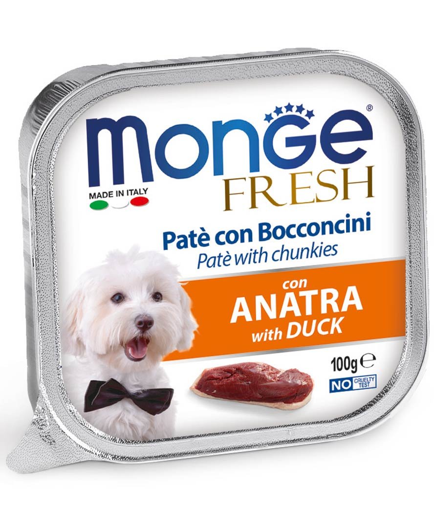 Monge Fresh Paté e Bocconcini con Anatra 100 g per cani