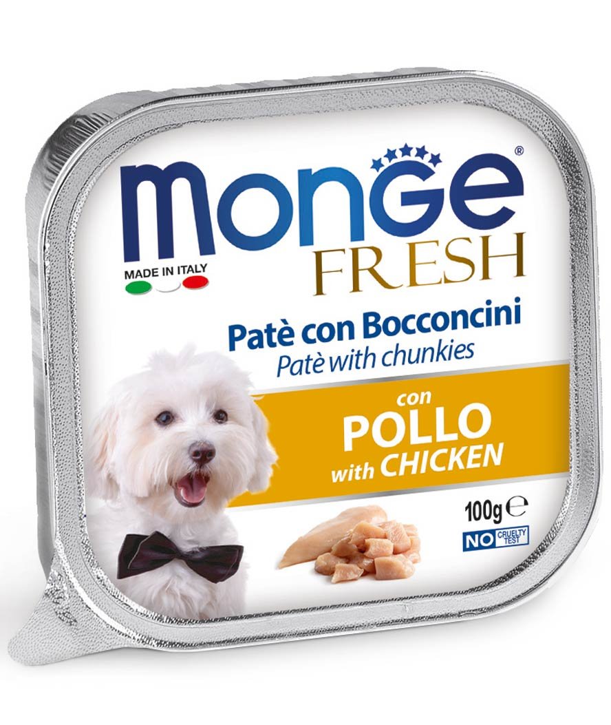 Monge Fresh Paté e Bocconcini con Pollo 100 g per cani