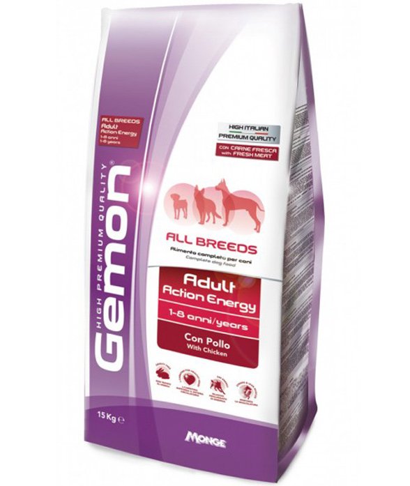 Monge Gemon All Breeds Adult Action Energy con pollo per cani 15 kg